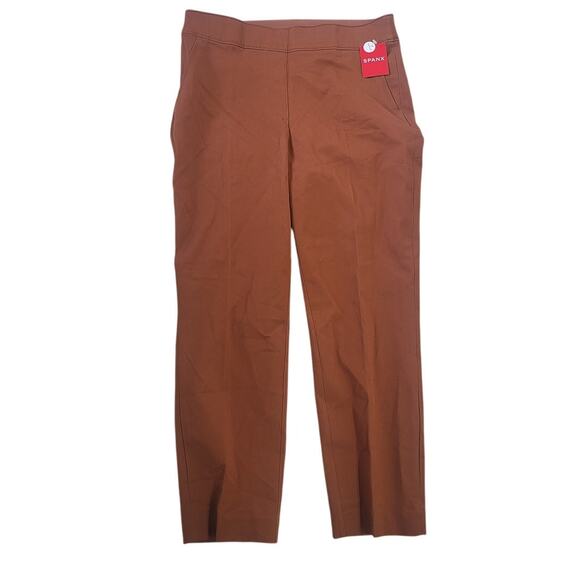 Spanx On the Go Ankle Slim Straight Leg Pants in Bronze Glow - Pet Med - Picture 3 of 8